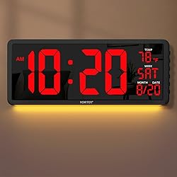 YORTOT 16” Large Digital Wall Clock with Remote