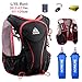 TRIWONDER Hydration Pack Backpack 5L Lightweight Deluxe Marathoner Running Race Hydration Vest (Black (L-XL) - with 2 Soft Water Bottles)
