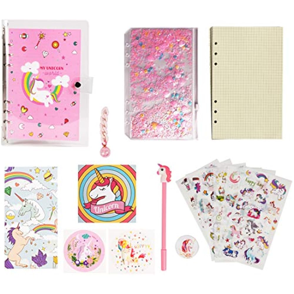 unicorn notebook diary journal gifts loose leaf wirebound