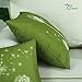 CaliTime Pack of 2 Canvas Throw Pillow Covers Cases for Couch Sofa Home Decoration Solid Dandelion Print Both Sides 18 X 18 Inches Olive Green