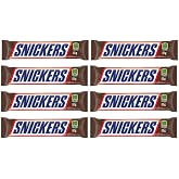 SNICKERS, Peanut Milk Chocolate Candy Bar, Full Size Bars1.07 oz each (8 full size bars)