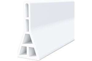 RAYCITY 3.5" High Shower Threshold Water Dam, 39 IN Shower Water Splash Guard for Curbless Bath Shower Threshold Water Barrier Stopper for Wet and Dry Separation Bathroom and Kitchen (White/3.3FT)