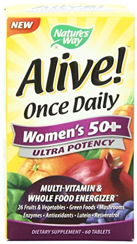 Nature's Way Alive Once Daily Women's 50+ Ultra Potency Multivitamin, 60 Tablets, Pack of 4