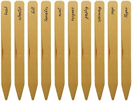 Herb Garden Markers | Set of 10 Wooden Stakes