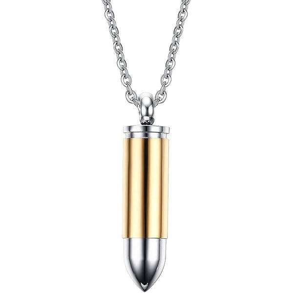 Bullet Urn Necklace for Ashes Stainless Steel American Flag Urn Ashes