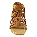 BAMBOO DINO-71S Women's Closed Back Multi Straps Flat Fringe Sandals