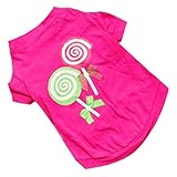 Puppy Clothes,Haoricu Summer Pink Princess Lollipop Vest T-Shirts Apparel (S)