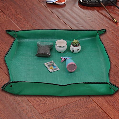 ZZ Lighting Portabe Indoor Plant Repotting Transplanting Tidy Square Mat(Green)