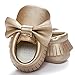 Voberry Baby Boys Girls Soft Soled Tassel Bowknots Crib Shoes PU Moccasins (12~18M, Gold)