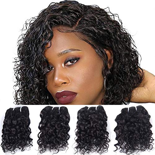 Brazilian-Human-Hair-Weave-Ocean-Wave-4-Bundles-Wet-And-Wavy-Brazilian-Virgin-Hair-Remy-Hair-Extensions-Water-Wave-100-Unprocessed-8A-Grade-Natural-Wave-Natural-Black-Color-10-Inch-50gpc
