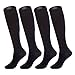 4 Pairs Knee High Graduated Compression Socks (15-20mmHg) for Men & Women - Best Stockings for Running, Medical, Athletic, Diabetic, Swelling, Varicose Veins, Travel, Pregnancy, Shin Splints, Nurse