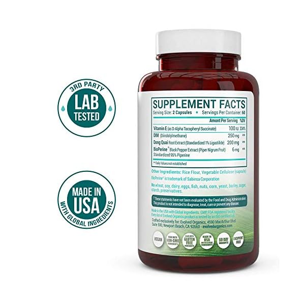 DIM Supplement 250mg (Diindolylmethane)Plus Dong Quai, Natural Vitamin