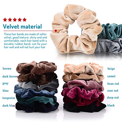 whaline 12 pieces hair scrunchies velvet elastics
