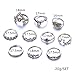 Dolland 10 PCS Ancient Silver Ring Ornaments Retro Geometric Arrows Ring Diamond ring