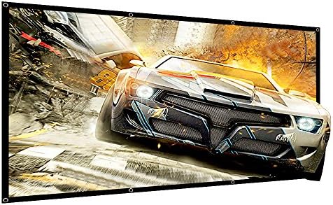 Projector Screen 84 Inch Movie 16:9 HD Projection Portable Home Cinema Theater Indoor Outdoor Office HDTV Sports Presentations Gaming