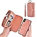 JAZ iPhone XS Wallet Case, iPhone X Wallet Case Zipper Purse Detachable Magnetic 14 Card Slots Money Pocket Clutch Leather Wallet Case Cover for iPhone X(2017) /iPhone XS(2018) 5.8 Inch - Rose Gold