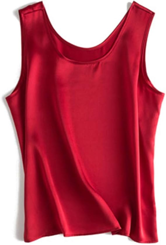 Women Silk Tanks Satin O Neck Sleeveless Shirt Summer Vests Ladies