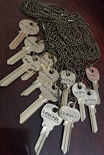 Vintage key necklace Personalized Customized, Personalized Gift, Love Best Friend Heart Lock Hand Stamped Custom Personalized Repurposed Inspirational Giving Jewelry Mom Gifts Valentine's Day