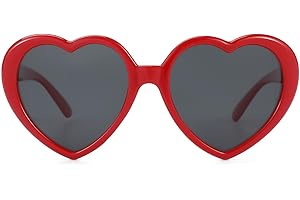 JOVAKIT Kids Polarized Heart Shaped Sunglasses for Girls Age 3-18, Fashion Lovely Rave Party Sun Glasses UV Protection