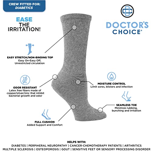Doctor's Choice Women's Diabetic Socks, NonBinding, Circulatory