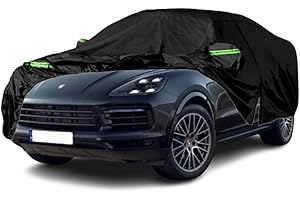 Qnmittry Waterproof Car Covers Compatible with 2009-2024 Porsche Cayenne, All Weather Custom-fit Car Cover with Zipper Door for Rain Snowproof UV Windproof Protection