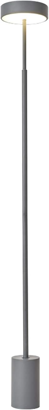 12VMonster Minimalist Modern Floor Lamp - Grey Lamp Shade with LED Light - 8-inch Tall Floor Lamp - Corner Standing Lamp - Urban Office Lamp - Industrial Home Decor - Bedroom Floor Lamp Reading Light