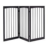 Giantex Folding Wooden Pet Dog Fence Free Standing Playpen Gate 3 Panel Indoor