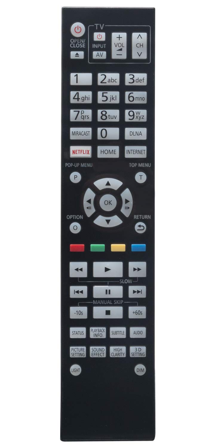 ALLIMITY N2QAYA000128 Remote Control Replace for PANASONIC 3D BLU-RAY DVD DMP-UB900 DMPUB900 DMP-UB900GN DMPUB900GN DMP-UB900GNK DMPUB900GNK DMP-BDT700 DMPBDT700