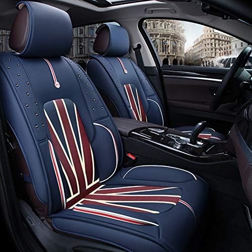 TUSOSNC Leather Car Seat Covers Full Set - For 5 Seats Car Automotive Universal Fit Seat Covers Seat Cushion Cover, For Year-round Use (color : Blue C)