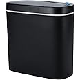 Sooyee 14 litres Bathroom Trash Can with lid,3.6 Gallon Automatic Trash Can,Touchless Trash Can or Kick for Kitchen,Office,Bedroom,Bathroom,Living Room,Black