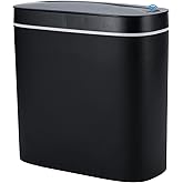 Sooyee 14 litres Automatic Bathroom Trash Can with lid,3.6 Gallon Touchless Trash Can or Kick for Kitchen,Office,Bedroom,Bathroom,Living Room,Black