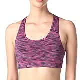 Lapasa Women's Racerback Yoga Sports Bra -Double LAYER WIRE FREE CUPS- Supportive Elastic Breast Band