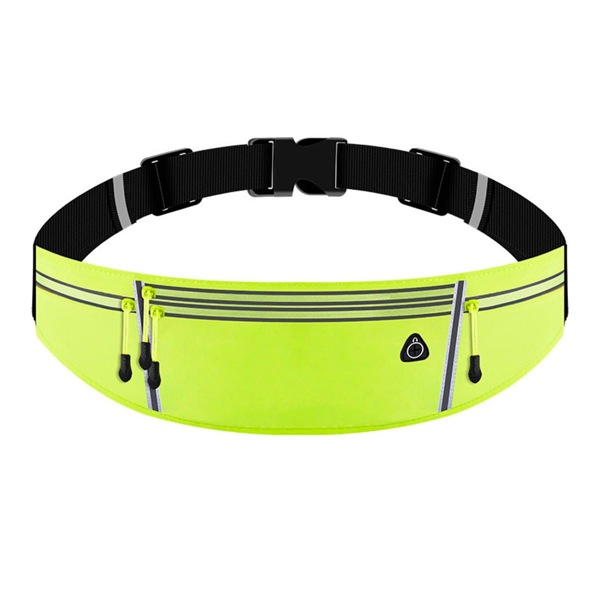 Zerci Running Belt with Reflective Waterproof Adjustable Elastic Strap, Sweatproof waistpacks with Large Capacity for Running Hiking Cycling (Fluorescent Green)