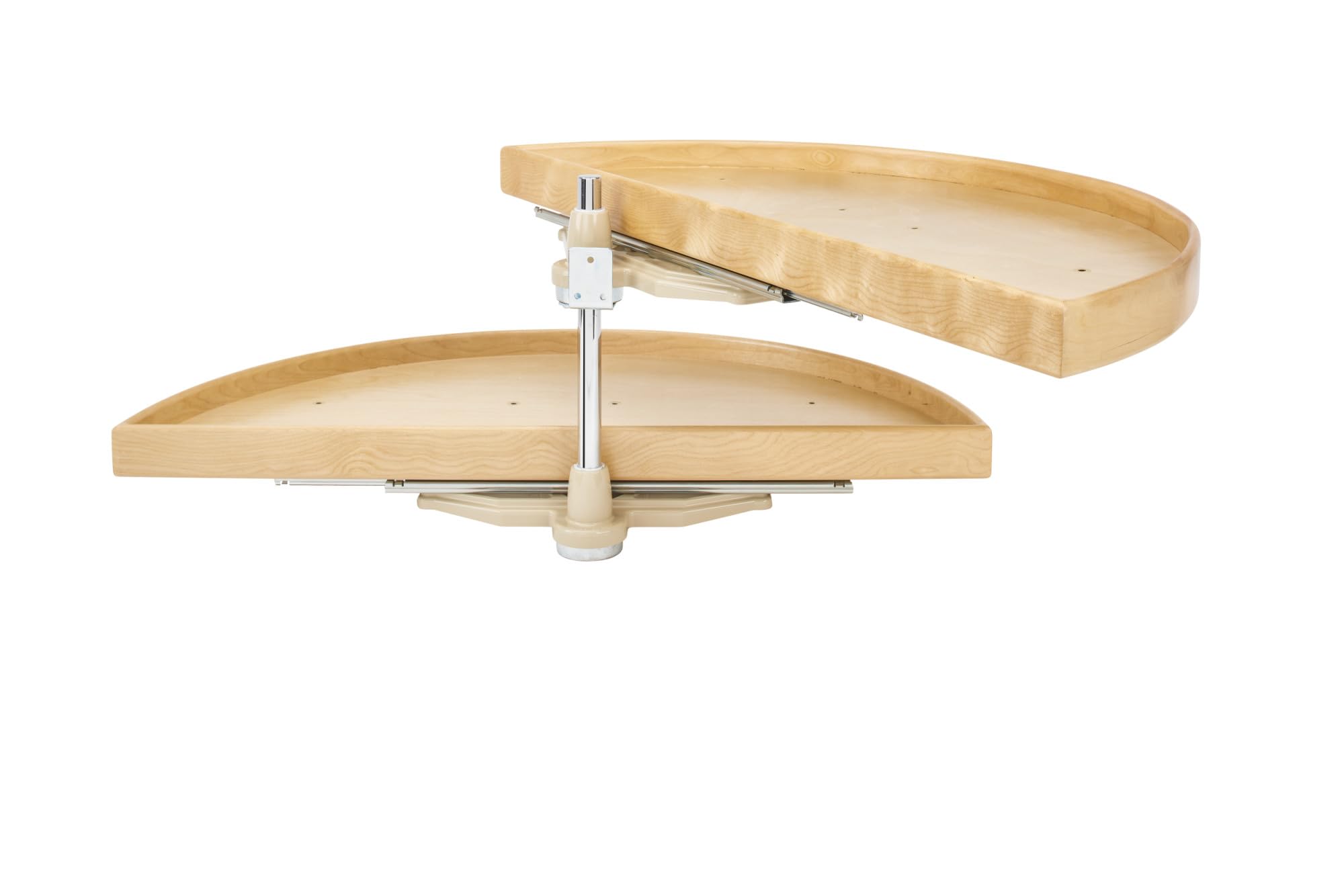 Photo 1 of Rev-A-Shelf Natural Wood Pivot and Slide Half Moon 2-Shelf Organizer for Blind Corner Cabinets