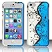 Zizo Windowcell for Iphone 5c - Rubberized Design Cover - Blue Vines