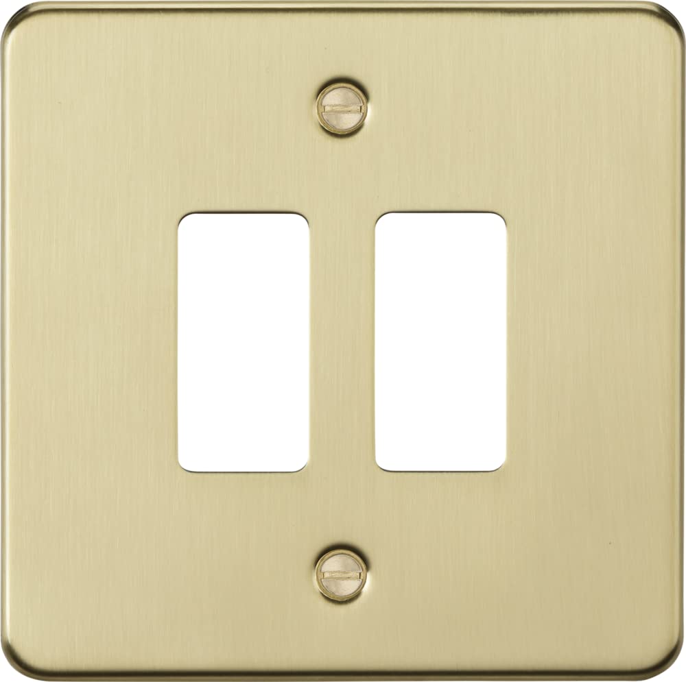 Knightsbridge 2G Grid faceplate - Brushed Brass