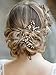 Yean Gold Bridal Hair Pins Set, Wedding Flower Hair Pin for Women and Girls (Set of 2)