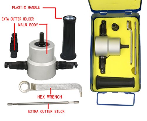 Double Head Sheet Nibbler Metal Cutter Hole Saw Drill Attachment
