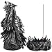 Mythical Fire Breathing Dragon Incense Holder & Burner Combo Statue for Sticks or Cones with Decorative Display Stand of Flames As Gothic Home Decor Aromatherapy Sculptures and Medieval Fantasy Gifts