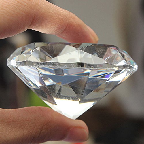 F-ber 1pc 60mm Clear Crystal Diamond Shape Paperweight Cut Glass Display Ornament Gift - Thumbnail 4