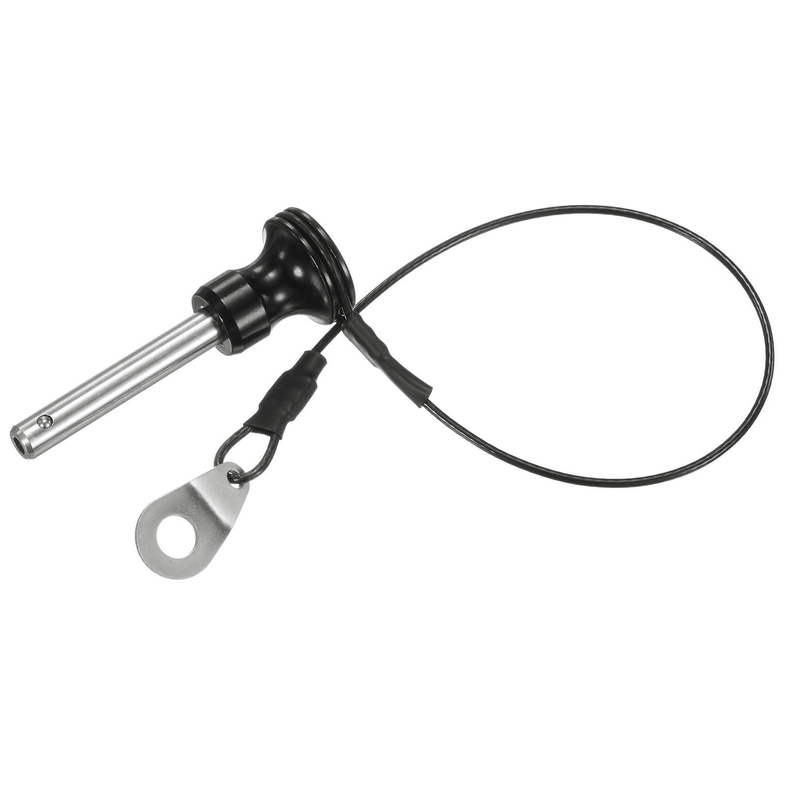 M METERXITY Ball Locking Pin, 1/4" [6mm] Dia., 1-3/16 [30mm] Usage Length Push-Button Quick Release Pins W Lanyard Cable for Speaker/Aviation/Gym/Machine [304 Stainless Steel]