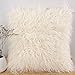 FURTALK Christmas Decorative Square Throw Pillow Covers Set Faux Fur Cushion Cover for Sofa Bedroom Car