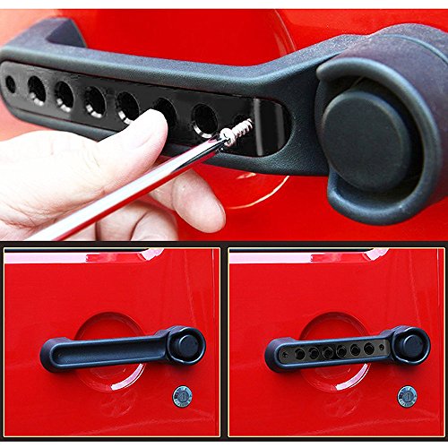 Big Ant Jeep Wrangler Aluminum Door Handle Knobs Cover, Side Door Grab Handle Inserts Cover Trim Handle Pull for 2007-2018 Jeep Wrangler JK & Unlimited 4 Door- 5pcs