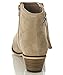ROF Petty-02 Women's Fashion Western Inspired Almond Pointy Toe Vegan Stacked Heel Ankle Booties