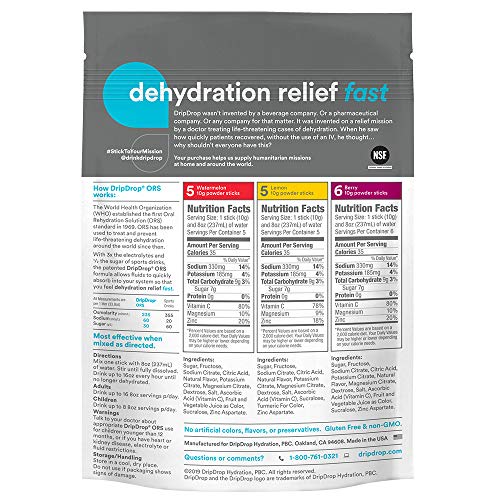 3 DripDrop+Dehydration+Electrolyte+Watermelon+Servings