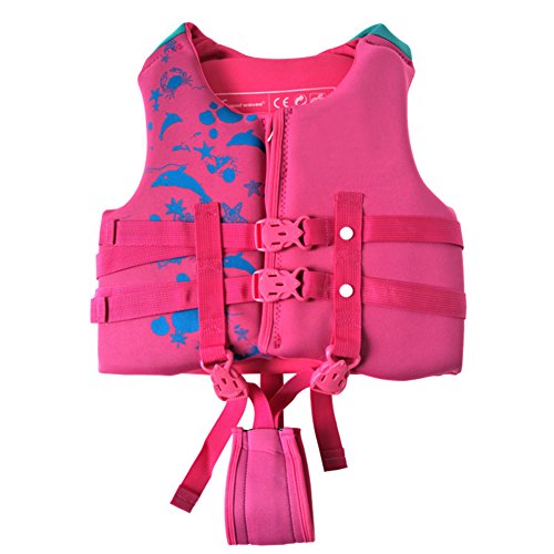 Child Life Vest, Kisstaker Life Jacket Child Water Buddies Boating Waterski Swimming Guard Vest for 17-66 lbs ,30â€-52â€Children (Pink, Small)