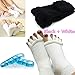 Toe Separators Set - 1 Pairs, Black White Toes Alignment Socks, Gel Toe Spacers Toe Stretchers, Instant Therapeutic Bunion Relief for Women and Men