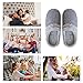 Elabooz Women's Comfort Slippers, Knitted Cotton Slippers Cozy Memory Foam Anti-Slip Rubber Sole Indoor Slippers (7-8, Grey Fur)