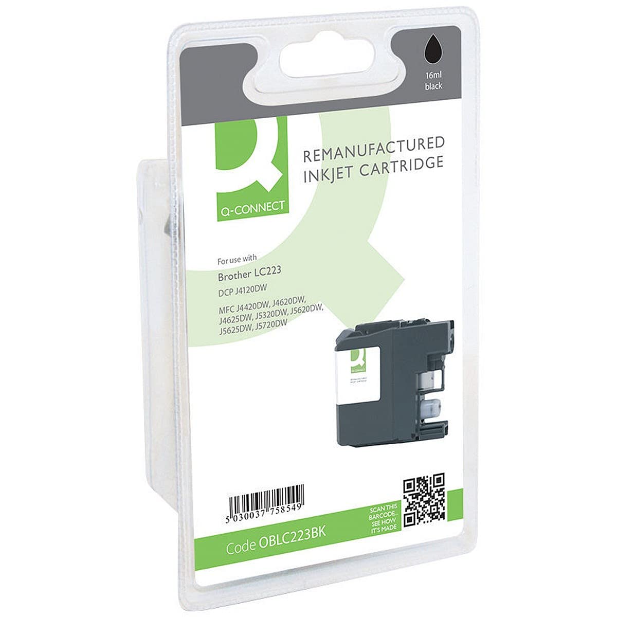 Q-CONNECT LC223BK-COMP Inkjet Cartridge