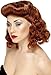 Smiffys womens Pin Up Girl Wig, Auburn, One Size
